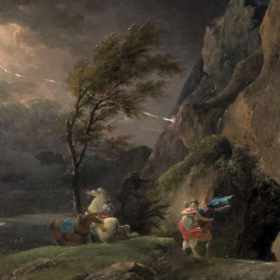Énée et Didon se réfugient dans une grotte pendant l'orage - P.-H. de Valenciennes
