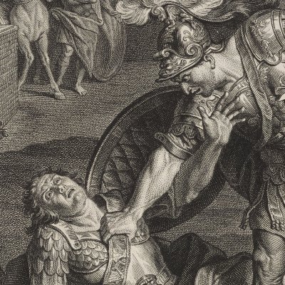 La mort de Turnus (Galerie d'Énée au Palais-Royal) - Poilly d'après Antoine Coypel