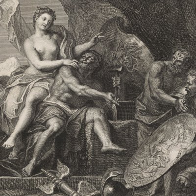 Vénus fait forger des armes pour Énée (Galerie d'Énée au Palais-Royal) - Tardieu d'après Antoine Coypel