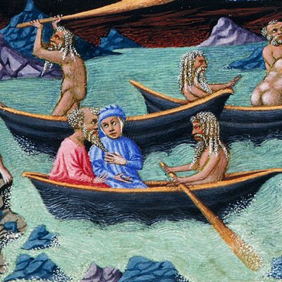 Caron fait traverser l'Achéron à Dante et à Virgile (Divine Comédie, Yates Thompson 36) - Priamo della Quercia