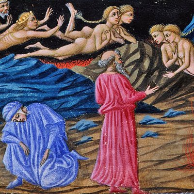 2e cercle. Paolo et Francesca (Divine Comédie, Yates Thompson 36) - Priamo della Quercia