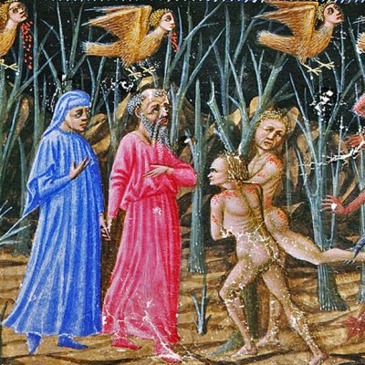 7e cercle, 2e zone. Forêt des suicidés (Divine Comédie, Yates Thompson 36) - Priamo della Quercia