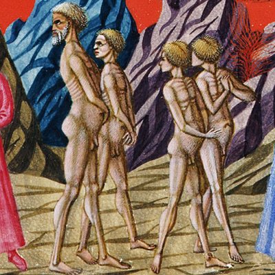 8e cercle, 4e bolge. Les devins (Divine Comédie, Yates Thompson 36) - Priamo della Quercia