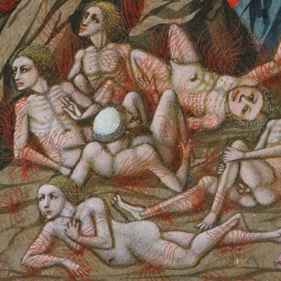 8e cercle, 8e bolge. Conseillers perfides enveloppés par les flammes (Divine Comédie, Yates Thompson 36) - Priamo della Quercia