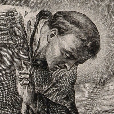 Saint Grégoire retiré dans une caverne (Cycle de Saint Grégoire) - Moles d'après Vanloo