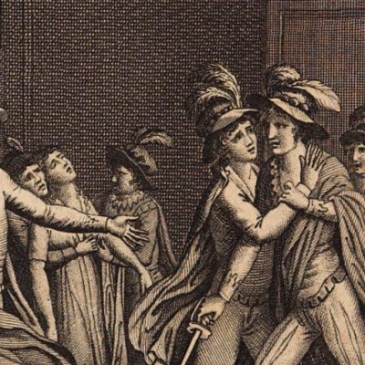 Montoni et le comte Morano se battent (Mystères d'Udolphe, Maradan, 1798)