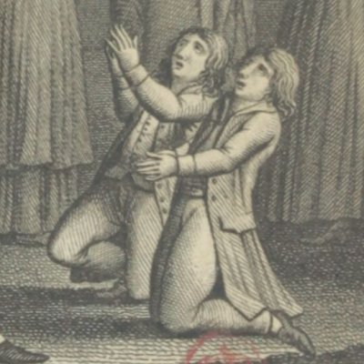 Les orphelins demandent l'hospitalité (Les Petits orphelins du hameau, Le Prieur, 1802)