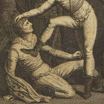 Roger en mauvaise posture (Victor, Le Prieur, An V - 1797) - Bovinet d'après Challiou