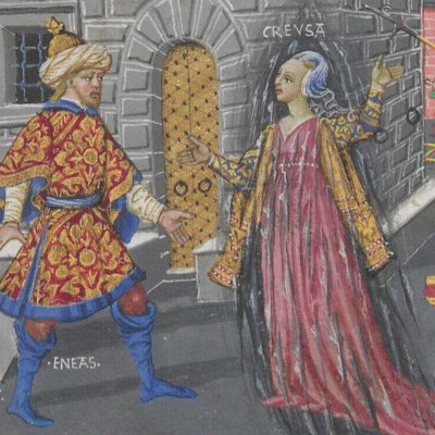 L'ombre de Créuse apparaît à Énée (Énéide, Riccardiana, Ms492, f°90r)