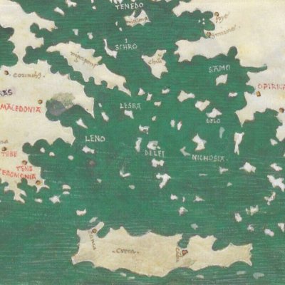 Carte de la Méditerranée (Énéide, Riccardiana, Ms492, f°99v)