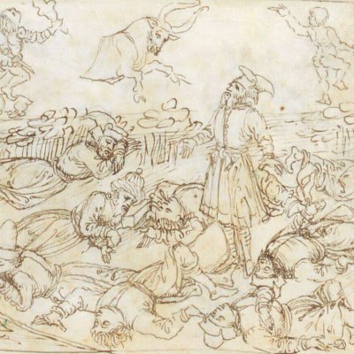 Dernière nuit en Épire. Palinure observe les astres (Énéide, Riccardiana, Ms492, f°101r)