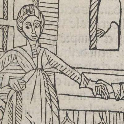 Tithon envoie Aurore épandre la lumière du jour (Livre des Énéydes, 1483)