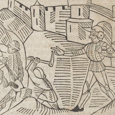 Énée fait fortifier la ville de Laurence (Livre des Énéydes, 1483)