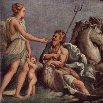 Venus begs Neptune to protect Aeneas' ships (Camerino dell'Eneide) - Nicolò dell'Abate