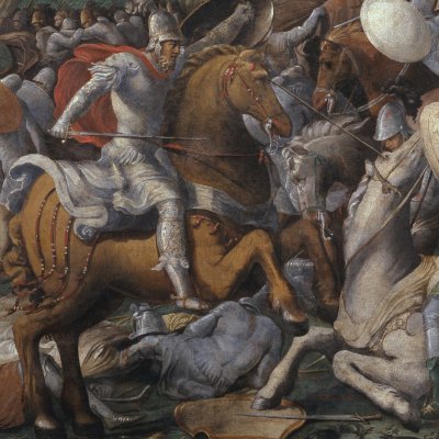 Combat d'Énée et de Mézence (Camerino dell’Eneide) - Nicolò dell’Abate