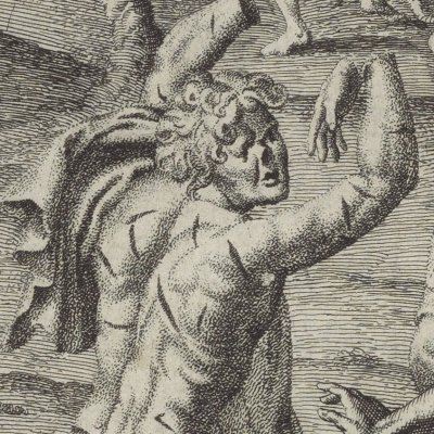 Énée rencontre Déiphobe aux Enfers (Virgile, Énéide 6, éd. Ogilby 1654, p350)