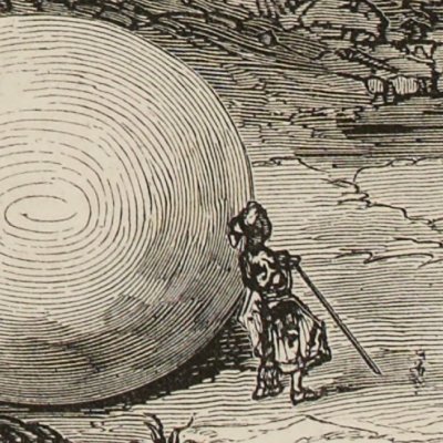 Second journey. The rock bird comes to hatch her egg (Sindbad, Maxwell, 1879) - G. Doré