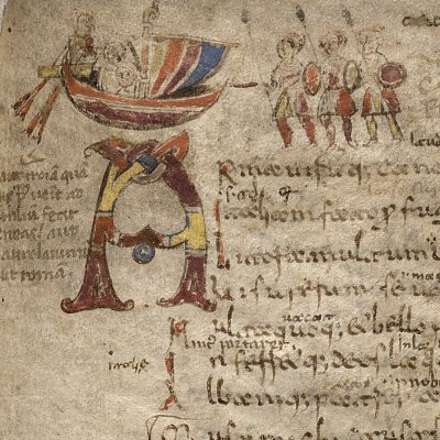 Vers les rivages de Lavinium… (Virgile de Naples, f45r)