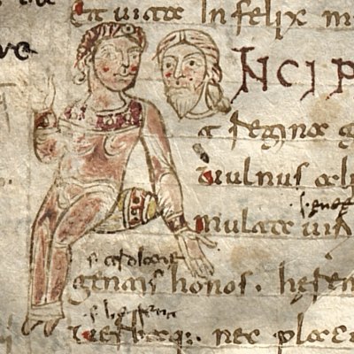 Didon séduite par Énée (Virgile de Naples, f76v)