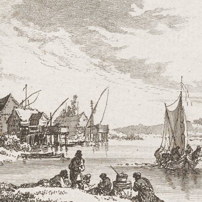 La barque de pêche (Diverses vues de Livonie) - Leprince