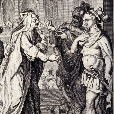 Apparition de Minerve à Télémaque et à Ulysse (Odyssée, ch.16, trad. Dacier, 1731) - A. v. Buysen