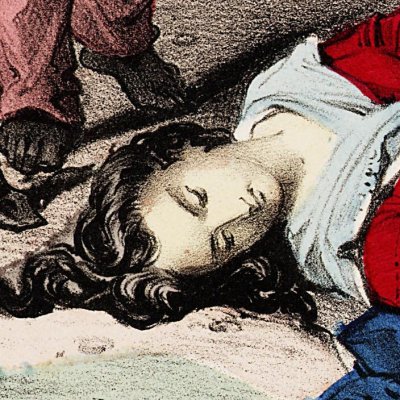 Naufrage et mort de Virginie (Histoire de Paul et Virginie, Épinal, Pinot et Sagaire, 1864)
