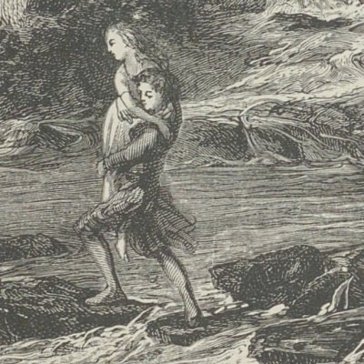 Le passage du torrent (Paul et Virginie, Lemerre, 1867) - De La Charlerie