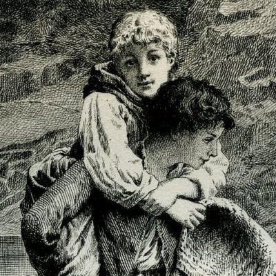 Le passage de la rivière (Paul et Virginie, Paris, Launette, 1887) - Leloir