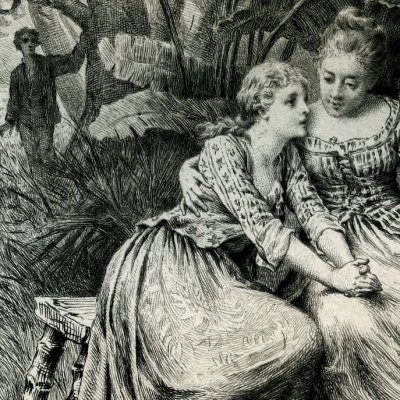 Virginie fuyant Paul (Paul et Virginie, Paris, Launette, 1887) - Leloir