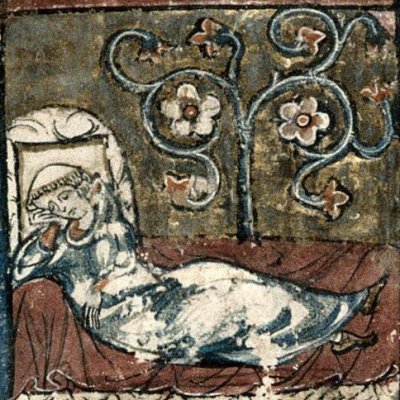 Le songe du poète (Roman de la rose, Draguignan, Ms 17 (R. 1), f1)
