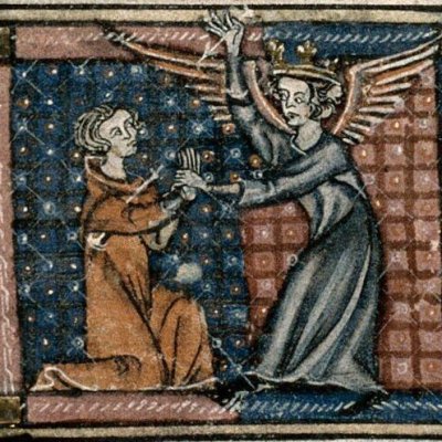 La 5e flèche. Amour s'empare de l'amant (Roman de la rose, Draguignan, Ms 17 (R. 1), f16)