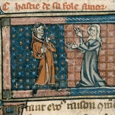 Intervention de Raison (Roman de la rose, Draguignan, Ms 17 (R. 1), f24v)
