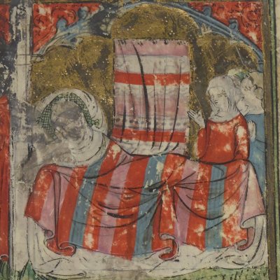 Mariage de Marcadigas et Ynabelle. Naissance de Cleomadés (Cleomadés, Bnf Français 1456, f1r)
