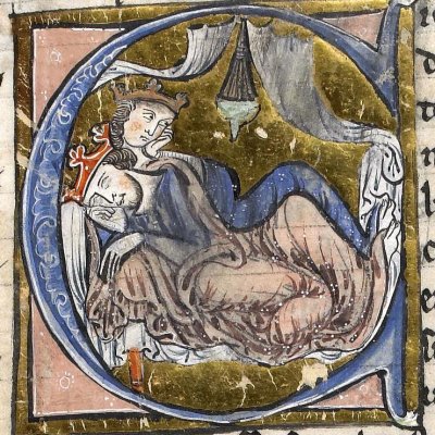Silence et douleur du roi (Histoire du saint graal, Rennes 255, f29)