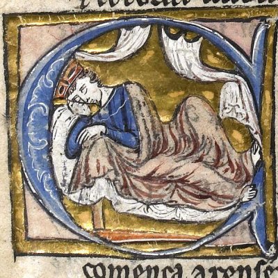 Sleeping Gaanor (Histoire du saint graal, Rennes 255, f72v)