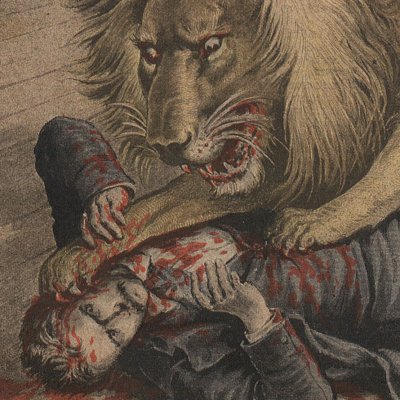 Dévoré par un lion (Le Petit Journal. Supplément du dimanche, n°254, 29 septembre 1895)