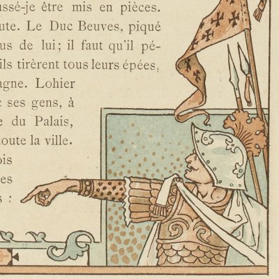 Beuves ordonne aux barons de se saisir de Lohier (Histoire des quatre fils Aymon, éd. Marcilly, 1883) - Grasset