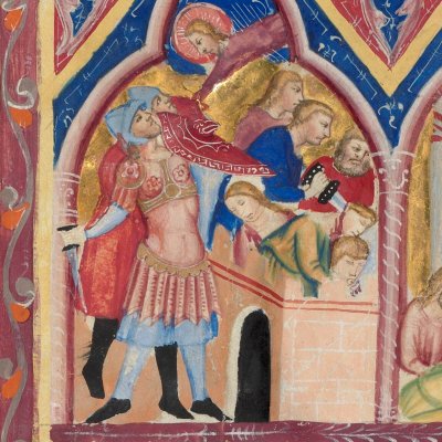 Prise d'Aï - Descente du Christ aux Enfers (Bible moralisée de Naples, Français 9561, f106v)