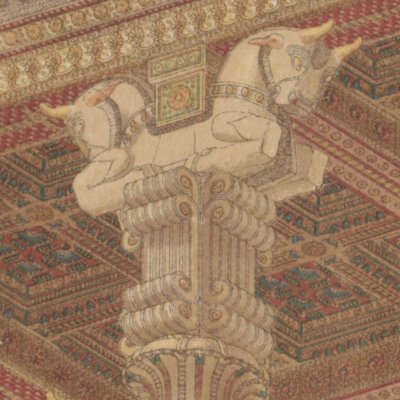 Persepolis. Hypostyle hall of Xerxes. Entablature (History of Art in Antiquity, vol. V, pl. VI) - Chipiez