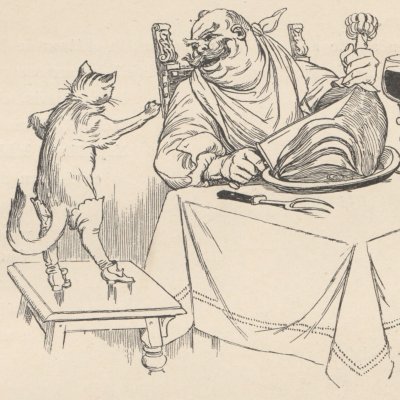 Le Chat botté et l'ogre (Les Contes de Perrault illustrés…, éd. Larroumet, 1905) - Courboin