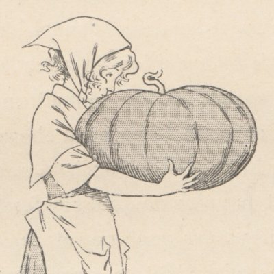 Cendrillon porte une citrouille à sa marraine (Les Contes de Perrault illustrés…, éd. Larroumet, 1905) - Gerbault