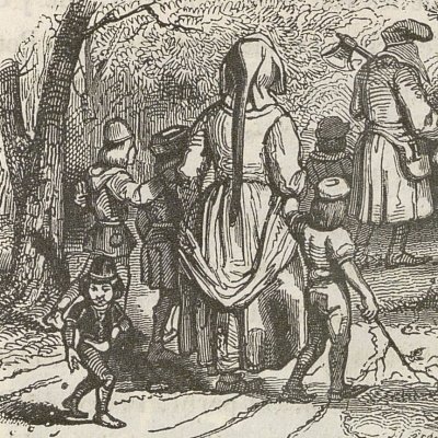 Le Petit Poucet sème les cailloux (Contes de Perrault, Blanchard, 1851) - Grandville