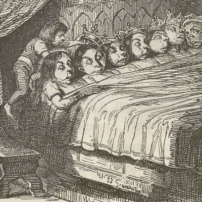 Le Petit Poucet échange les couronnes (Contes de Perrault, Blanchard, 1851) - Grandville