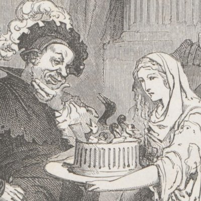 L'oiseau bleu. Le pâté aux oiseaux qui chantent (Contes de fées, Hachette, 1871) - Bertall