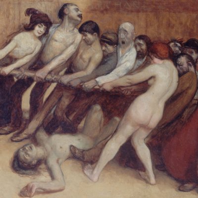Les Parisiens tirant le diable par la queue - Jean Veber