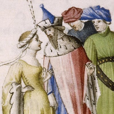 Gallus quitté par Lycoris (Virgile, Bucoliques 10, Lyon Ms P.A. 27, f18v)