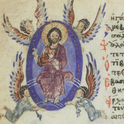 L'ascension du Christ (Psautier Khloudov, f57v)