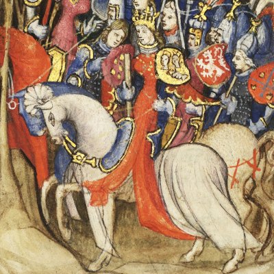 Penthésilée et ses Amazones au secours de Troie (Epître d'Othéa, Bnf Français 606, f9v)