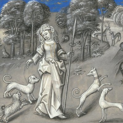 La chasse de Diane (Épître d’Othéa, Erlangen 2361, f80) - Willem Vrelant