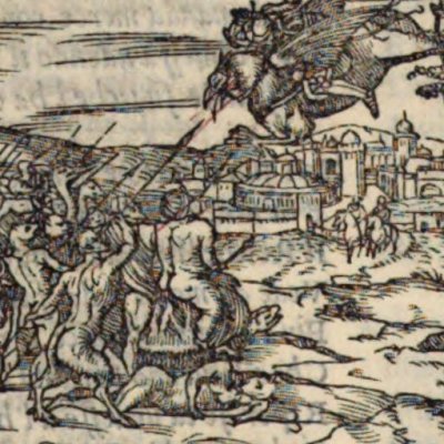 Roger dans l'île d'Alcine (Roland furieux, éd. Giolito de Ferrari 1543, ch6)